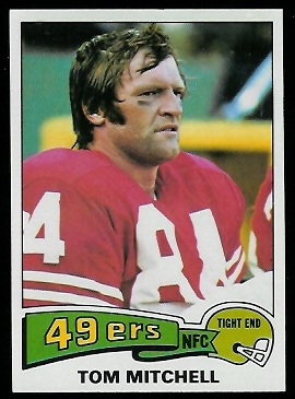 Tom Mitchell 1975 Topps football card