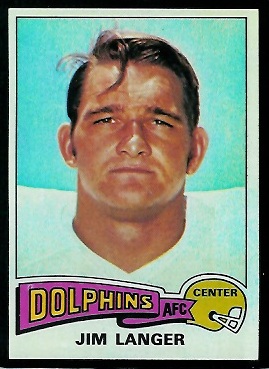 Jim Langer 1975 Topps football card