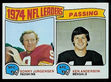 1974 Passing Leaders 1975 Topps football card