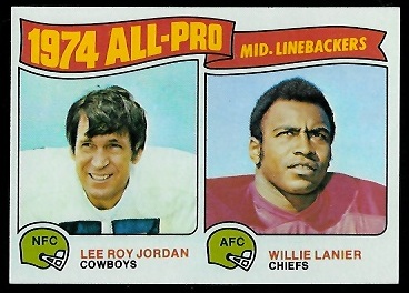 1974 All-Pro Linebackers 1975 Topps football card