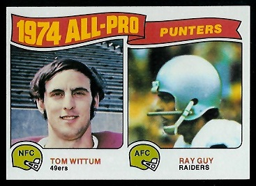 1974 All-Pro Punters 1975 Topps football card