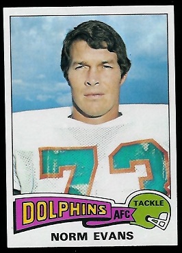 Norm Evans 1975 Topps football card