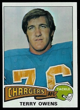 Terry Owens 1975 Topps football card