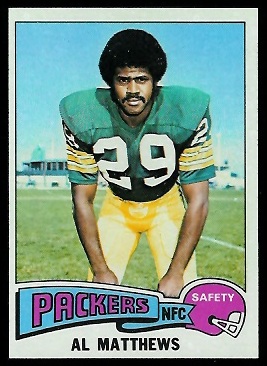 Al Matthews 1975 Topps football card