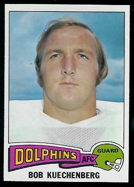 Bob Kuechenberg 1975 Topps football card
