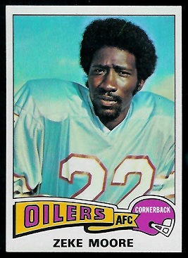 Zeke Moore 1975 Topps football card