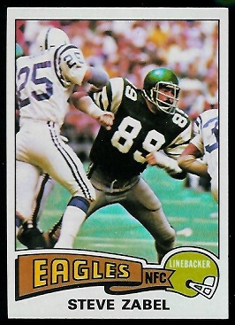 Steve Zabel 1975 Topps football card