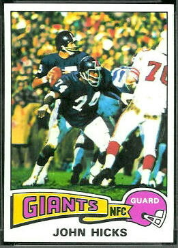 John Hicks 1975 Topps football card