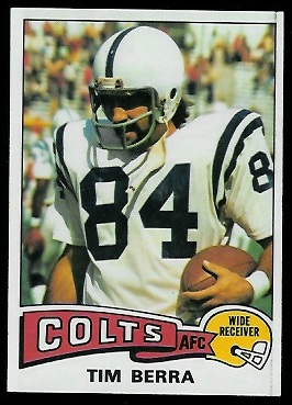 Tim Berra 1975 Topps football card