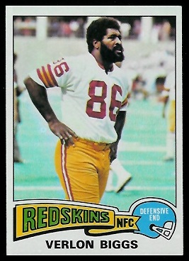 Verlon Biggs 1975 Topps football card