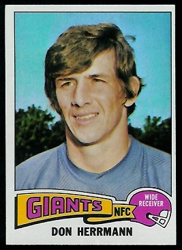 Don Herrmann 1975 Topps football card