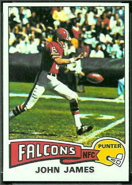 John James 1975 Topps football card