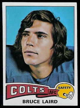 Bruce Laird 1975 Topps football card Bruce Laird 1975 Topps football card
