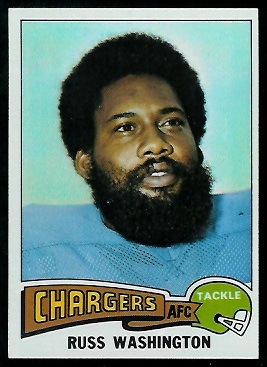 Russ Washington 1975 Topps football card