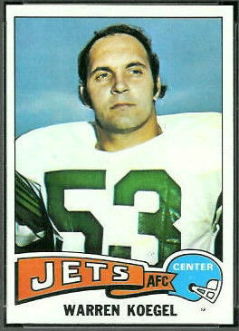 Warren Koegel 1975 Topps football card