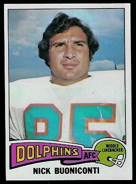 Nick Buoniconti 1975 Topps football card