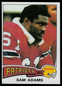 Sam Adams 1975 Topps football card