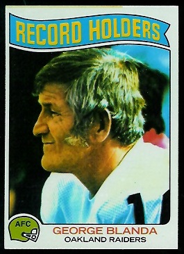 George Blanda - Record Holder 1975 Topps football card