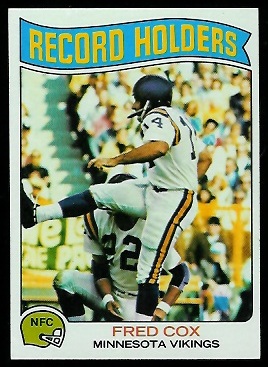 Fred Cox - Record Holder 1975 Topps football card