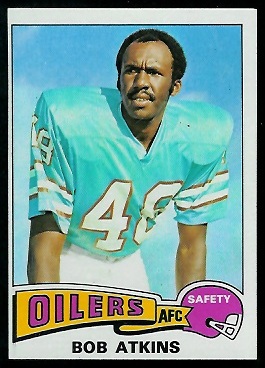 Bob Atkins 1975 Topps football card