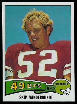 Skip Vanderbundt 1975 Topps football card