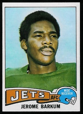Jerome Barkum 1975 Topps football card Jerome Barkum 1975 Topps football card
