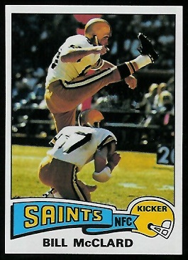 Bill McClard 1975 Topps football card