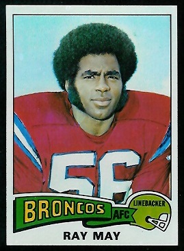 Ray May 1975 Topps football card