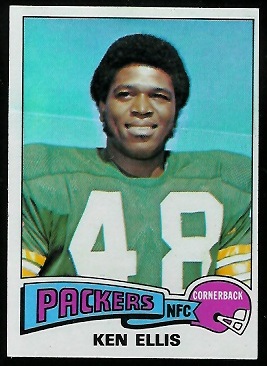 Ken Ellis 1975 Topps football card