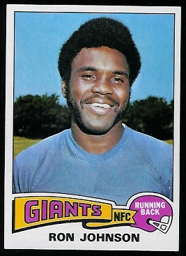 Ron Johnson 1975 Topps football card