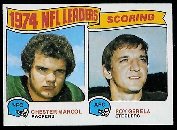 1974 Scoring Leaders 1975 Topps football card 1974 Scoring Leaders 1975 Topps football card