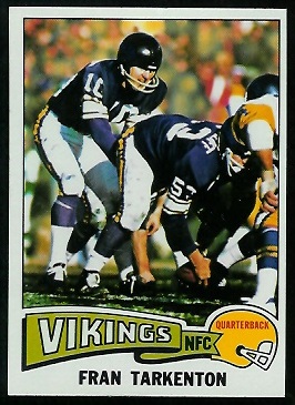 Fran Tarkenton 1975 Topps football card