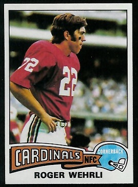 Roger Wehrli 1975 Topps football card