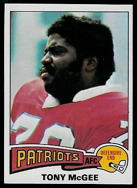 Tony McGee 1975 Topps football card