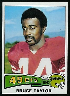 Bruce Taylor 1975 Topps football card