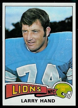 Larry Hand 1975 Topps football card