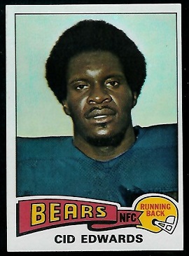 Cid Edwards 1975 Topps football card