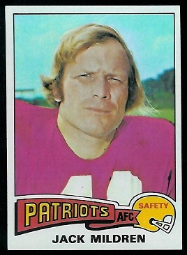 Jack Mildren 1975 Topps football card