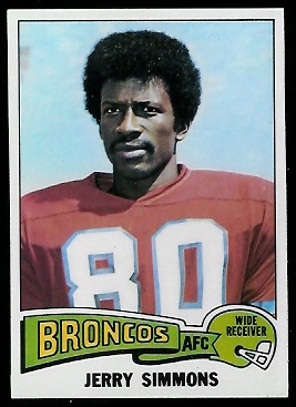 Jerry Simmons 1975 Topps football card