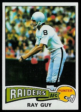 Ray Guy 1975 Topps football card