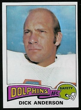 Dick Anderson 1975 Topps football card