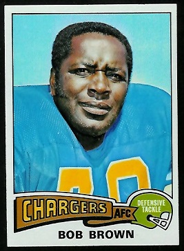 Bob Brown 1975 Topps football card