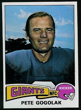 Pete Gogolak 1975 Topps football card