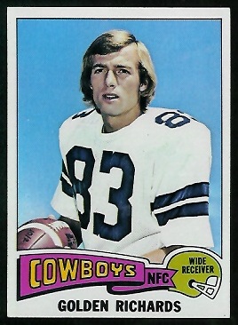 Golden Richards 1975 Topps football card