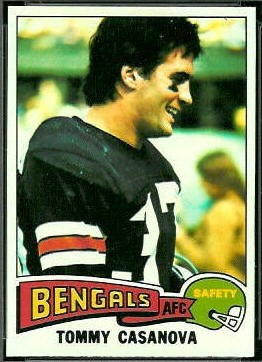 Tommy Casanova 1975 Topps football card Tommy Casanova 1975 Topps football card