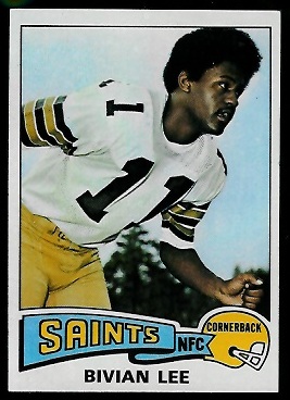 Bivian Lee 1975 Topps football card