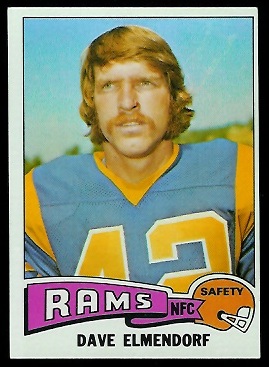 Dave Elmendorf 1975 Topps football card