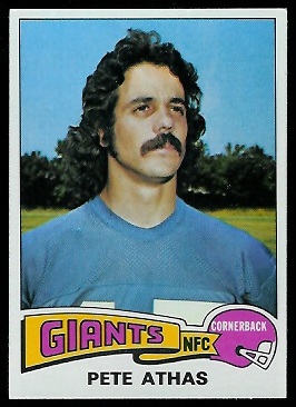 Pete Athas 1975 Topps football card
