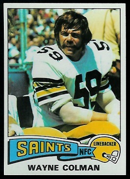 Wayne Colman 1975 Topps football card
