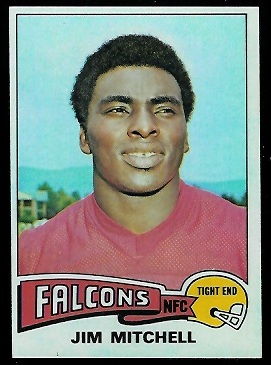 Jim Mitchell 1975 Topps football card